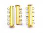 5 Strand Gold Plated Magnetic Slider Bar Clasp